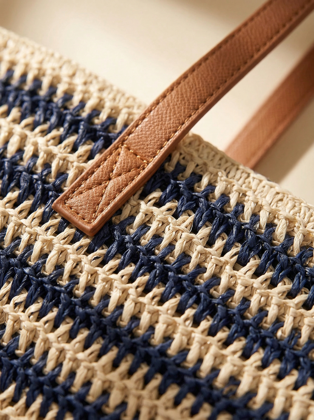 Artisanal Handwoven Stripes Large Tote for Summer Vacation