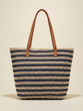 Artisanal Handwoven Stripes Large Tote for Summer Vacation